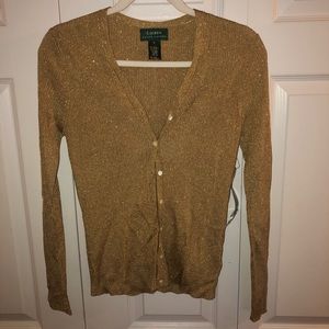 Sparkly Gold Ralph Lauren Cardigan